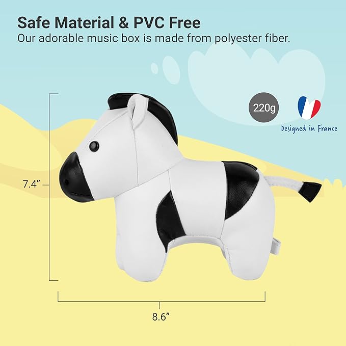 Little Big Friends Musical Baby Toy – Soft Plush Pull-String Cord Classical Toy for Baby & Toddlers | Soothing Stuffed Cuddly Animal Gift | Robert The Zebra