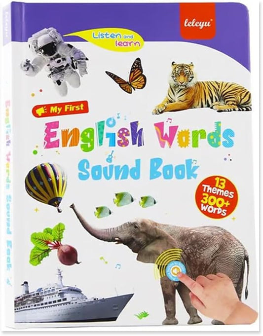 My First English Words Sound Book – 470+ Words, 21 Themes, English Learning Talking Book Toys for Kids 3 4 5 6 Years Old Learn ABC Singing and Speech Music Toy for Babies(3-9Y)