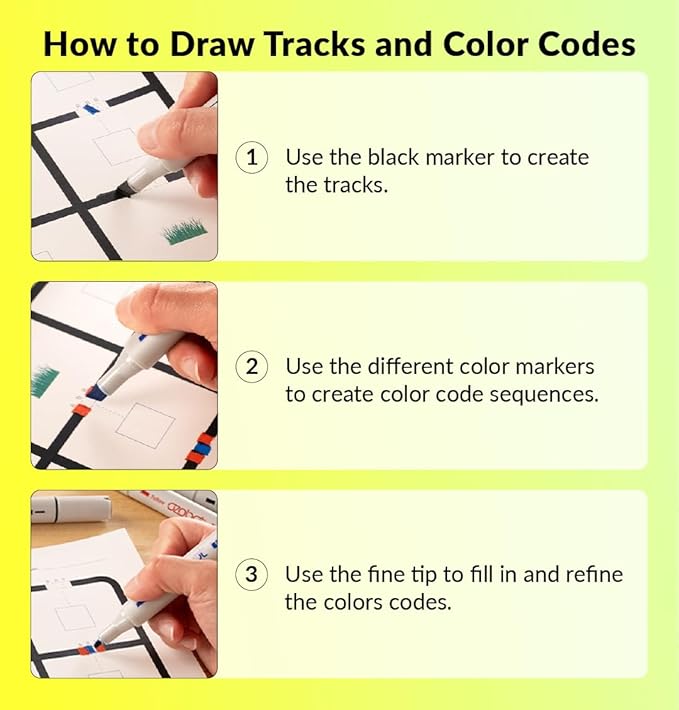 Ozobot Color Coding Markers, Color Variety for Creative STEM Education, Classroom & Home, Enhances Problem Solving & Critical Thinking Skills, Suitable for Ages 6+, Dual-Sided, 5 Pack