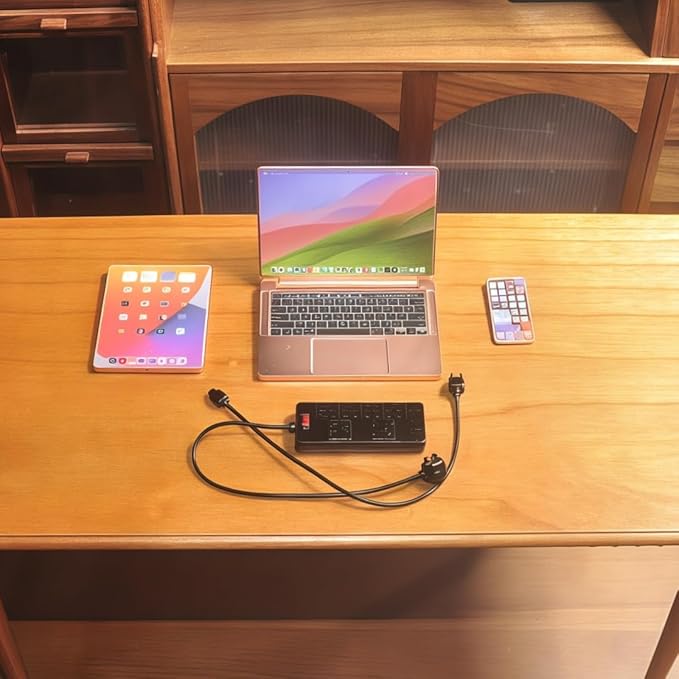 Miniature Electronics Set for Dollhouses: 1:6 Scale Metal Smartphone, Tablet, Laptop & Socket - Doll Accessory Compatible with 1:12 Scale Miniatures - 5 Color Variants (RoseGolden)