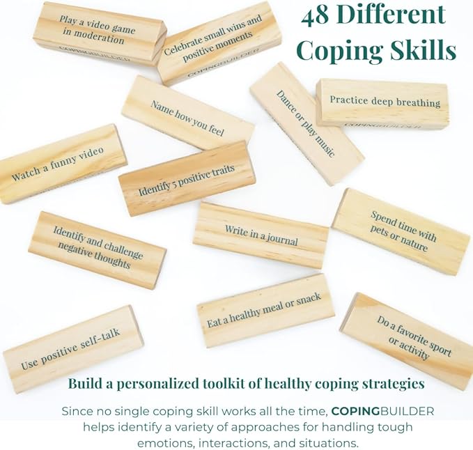 Coping Builder - Coping Skills Games for Kids & Teens, SEL Tool for Elementary Students, Counseling & Therapy Game for Children & Adolescents, Self-Regulation Tool, Anger & Anxiety Activity