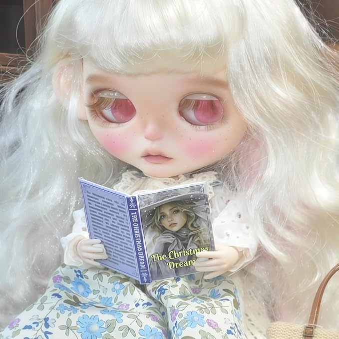 1:6 Scale Premium DIY Miniature Christmas Story Books Set with Text and Enchanting Illustrations for Dollhouse - 3 Pack