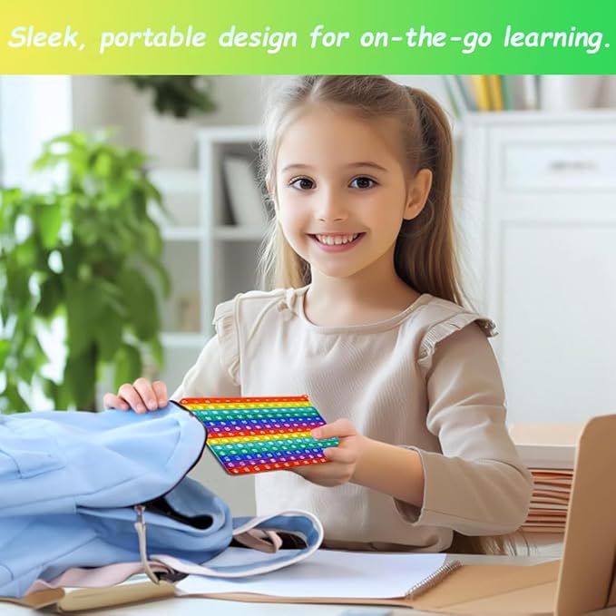 Multiplication Rainbow Pop Fidget Math Learning Toy, Multiplication Table Educational Game, 12x12multiplication pop Multiplication Exercise Educational Math Game Board Abacus for Kids Math