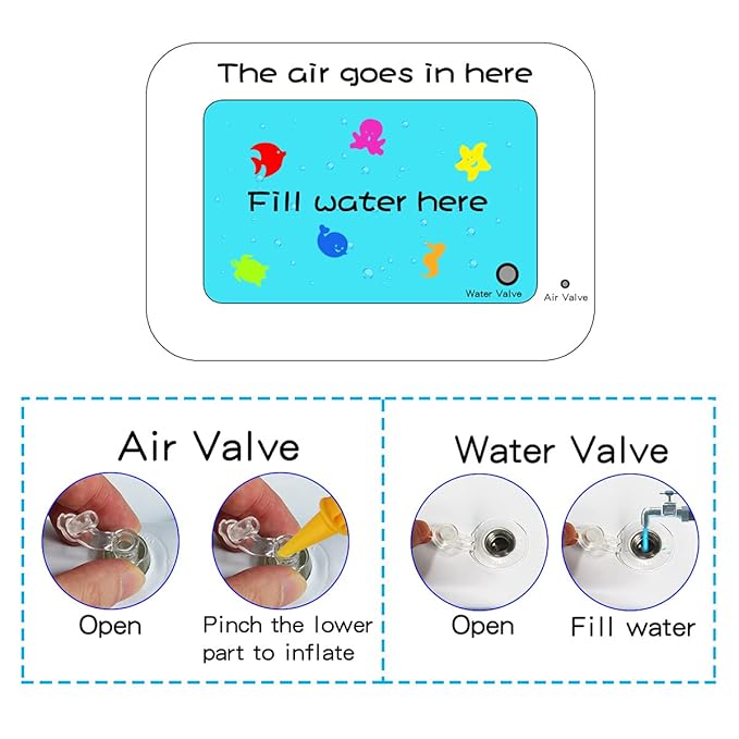 ZHUYNXIR Tummy time Water Playmats, Tummy time mats, Baby Water Play Mat for Kids and Toddlers Baby Toys for 3 to 24 Months, Strengthen Your Baby's Muscles, Pink 27.5x20 in.