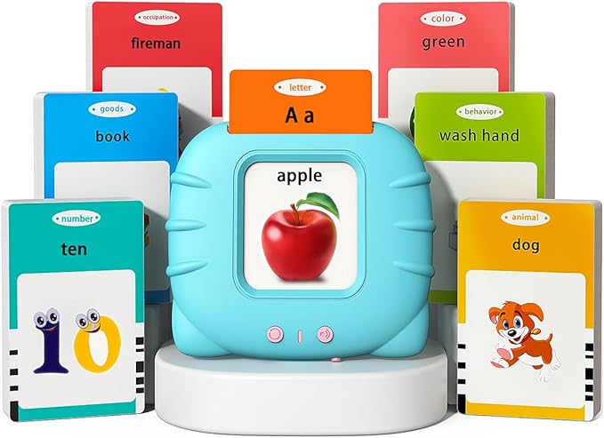 Kidzdo 540 Sight Words Talking Flash Cards with Music, Christmas Birthday Easter Gifts for 2 3 4 5 6 Years Old Boys and Girls, Pocket Speech Therapy Toys, Montessori Educational Learning Toys, Aqua