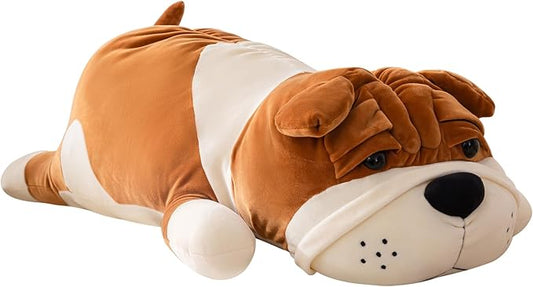 Giant Plush Dog Pillow 39in - Jumbo Stuffed Animal for Adults & Kids,100cm Cute Cartoon Puppy Hugging Pillow,Extra Large Soft Bed Decor Yellow Sleeping Toy