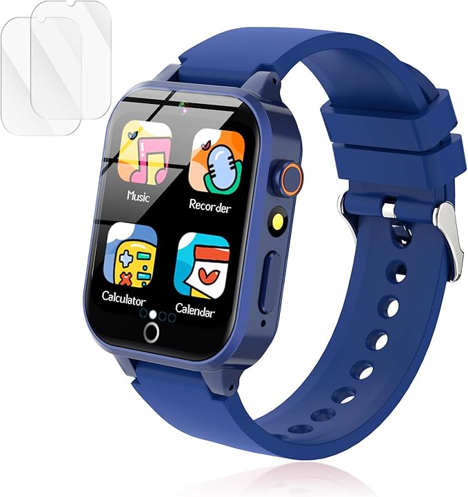 Luyiilo Smart Watch for Kids, with 26 Puzzle Games, Touch Screen, HD Camera, Alarm Clock, Toys for Ages 4-12 Years Old.Birthday Gift for Boys Girls (Blue)