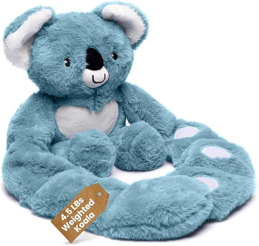 Plushland Original 5lbs Weighted Stuffed Animals Plush Toys with Long Arms, Giant Plushies Pillow Hugging Toy Gifts with Bean Bag for Kids and Adults (Koala)