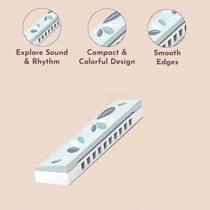 SPEEDY MONKEY Wooden Harmonica for Kids | Mouth Organ Musical Toy for Toddlers & Beginners | Multicolor Musical Instrument Toy for Early Learning, Sensory Play & Pretend Music Fun (Color May Vary)