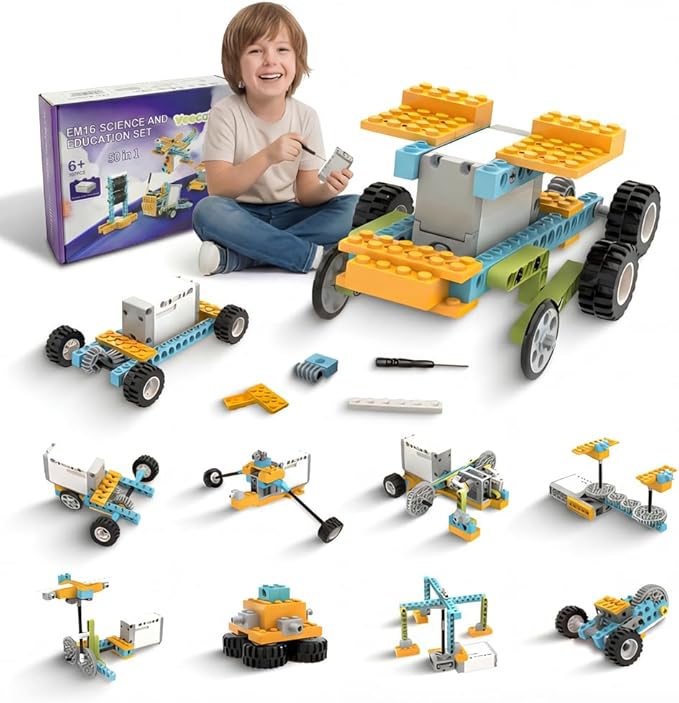 STEM Toys for Age 6+ Kids, 50 in 1 Science Kits for 6 7 8 Year Old Boy, Educational Building Toy for 6-8 8-12 Boys Girls Christmas Birthday Gift, Creative Learning Engineering Game