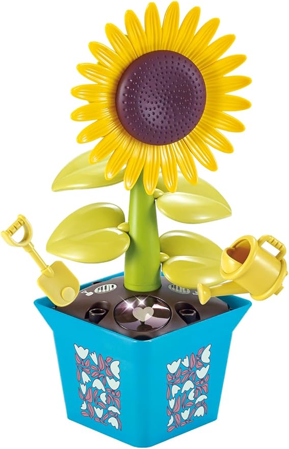 Musical Sunflower Piano Game Machine, Interactive Building Blocks Toy with Watering Can (Sunflower)