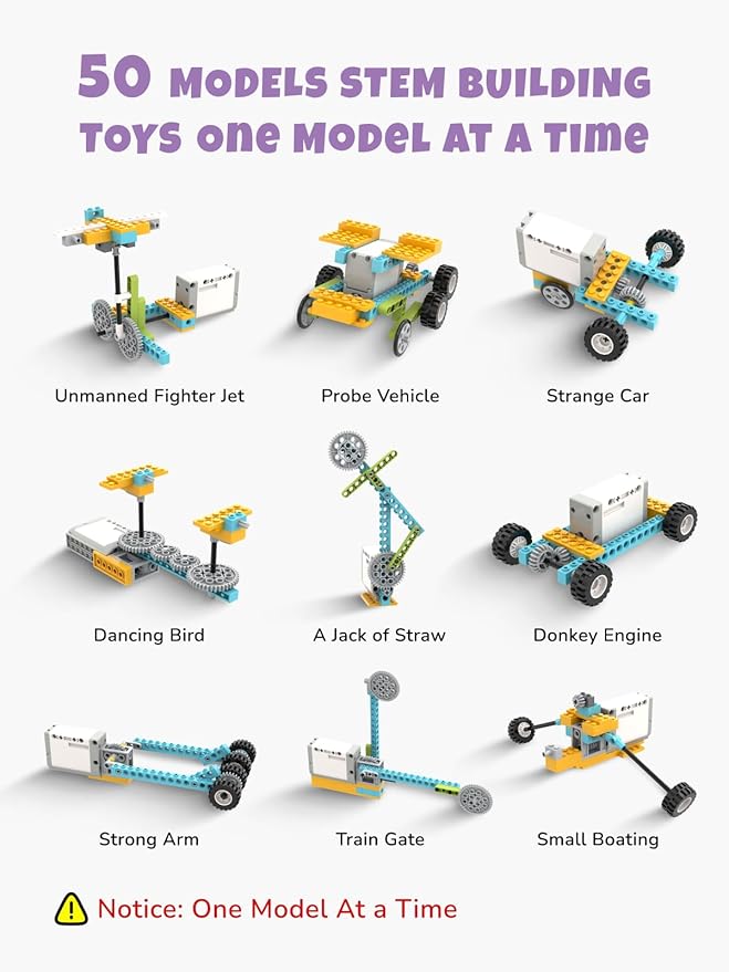 STEM Toys for Age 6+ Kids, 50 in 1 Science Kits for 6 7 8 Year Old Boy, Educational Building Toy for 6-8 8-12 Boys Girls Christmas Birthday Gift, Creative Learning Engineering Game