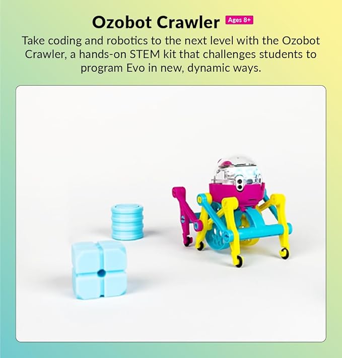 Ozobot Crawler for Evo Robot, Interactive Programming Accessory, Enhances STEM Education, Develops Critical Thinking, Ideal for Kids Ages 8 to 13, Surprise Colors, 6 Kits, Evo Required Not Included