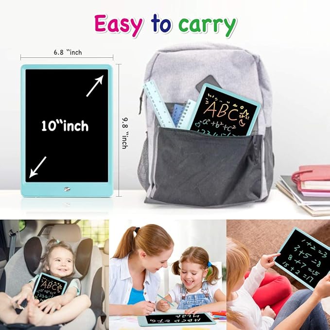 ORSEN 10 Inch LCD Doodle Board Writing Tablet for Kids - Colorful Drawing Pad and Educational Toy Gift for 3-6 Year Old Boys and Girls