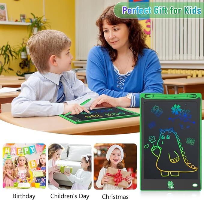 Hockvill LCD Writing Tablet for Kids 8.8 Inch, Toys for Girls Boys Drawing Pad for 3 4 5 6 7 Year Old Kid, Toddler Magnetic Doodle Board Travel Essentials Christmas Birthday Gift for Children (Green)