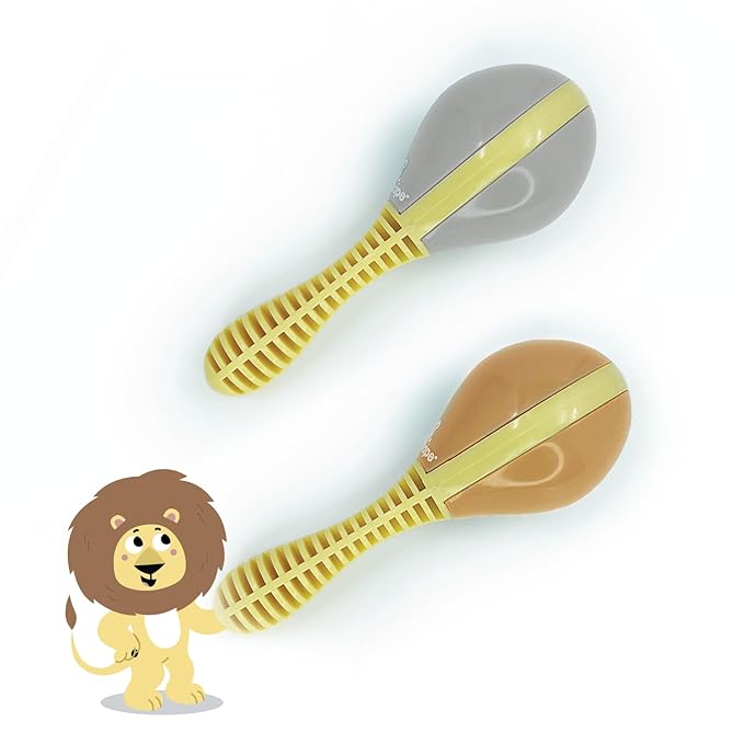 Edushape Maracas for Baby Set of 2 - Boho Chic Colors - Toddler and Kids Maracas - Musical Instrument for Babies Baby Shaker Toy - Soothing Sound for Sensory Development