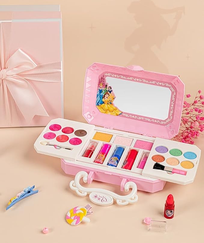 Disne Princess Makeup Set,for Little Girl ,Girls Makeup, Children's Play Makeup Set Box,, Princess Style Makeup Box, Suitable for Girls' Birthday Gifts