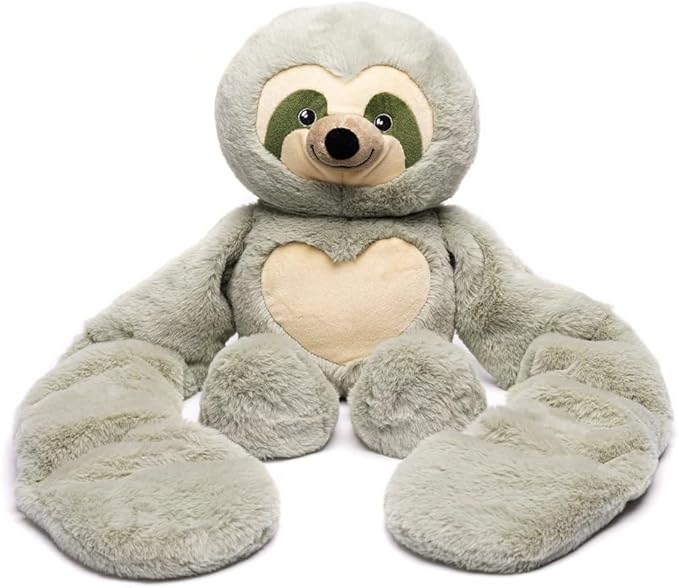 Plushland Original 5lbs Weighted Stuffed Animals Plush Toys with Long Arms, Giant Plushies Pillow Hugging Toy Gifts with Bean Bag for Kids and Adults (Sloth)
