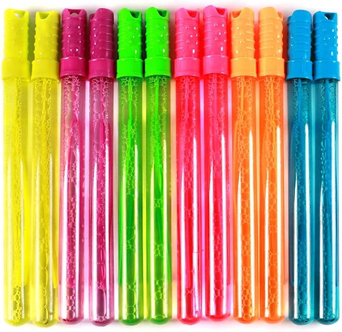 Novelinks 4oz Big Bubble Wands 12 Pack - 14’’ Blow Bubbles Solution Bubble Blowing Summer Toy for Party Favor Outdoor Activity