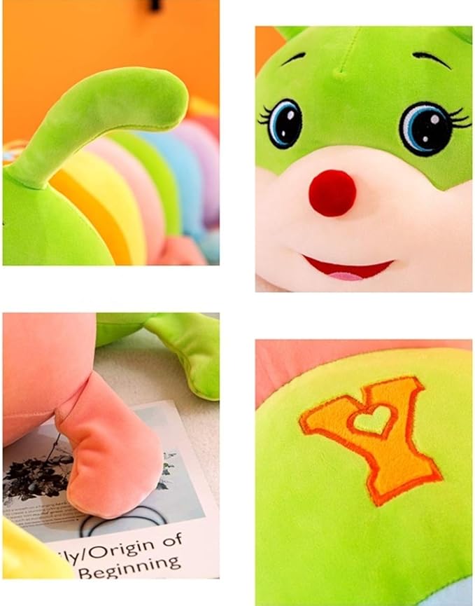 Multicolor Caterpillar Stuffed Animal Big Hugging Pillow Cute Plush Soft Pillow Doll,Giant Plush Toy,Gifts for Girl Boy Babies Birthday (27.5inch/70cm)