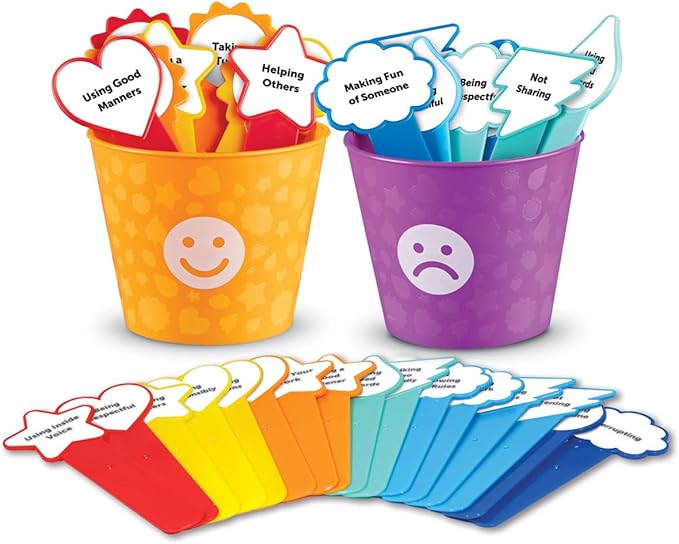 Learning Resources Good Behavior Buckets - Montessori Toys, Calm Down Corner Supplies, Social Emotional Learning Skills Games, Behavior Management Classroom Tools, Fine Motor Preschool, Kids Gifts