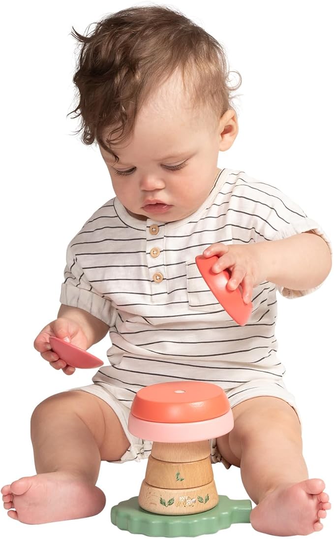 Manhattan Toy Folklore Fun-gi Magnetic Wooden Toadstool Shaped Stacking Toy for Babies 12 Months and Up