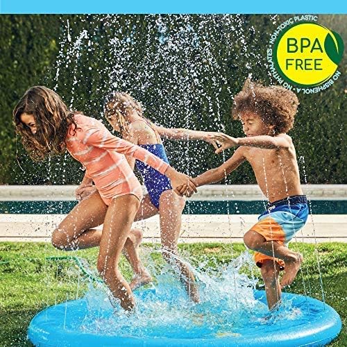 Upgraded Splash Pad - 67 Inches- Sprinkler for Kids and Toddlers - Non-Slip Splash Pads for Dogs - Large Inflatable Sprinkler Play Mat - Outdoor Swimming Pool Water Toys Fun for Infants, Boys, Girls