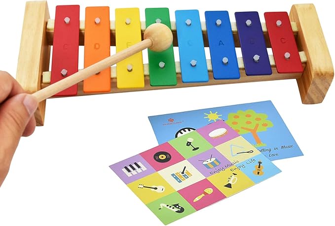 MUSICUBE Xylophone for Kids Wooden Xylophone with Mallets Orff Music Instrument for Educational Preschool Learning Baby Percussion Kit Professional Tuning Gift Choice for Children