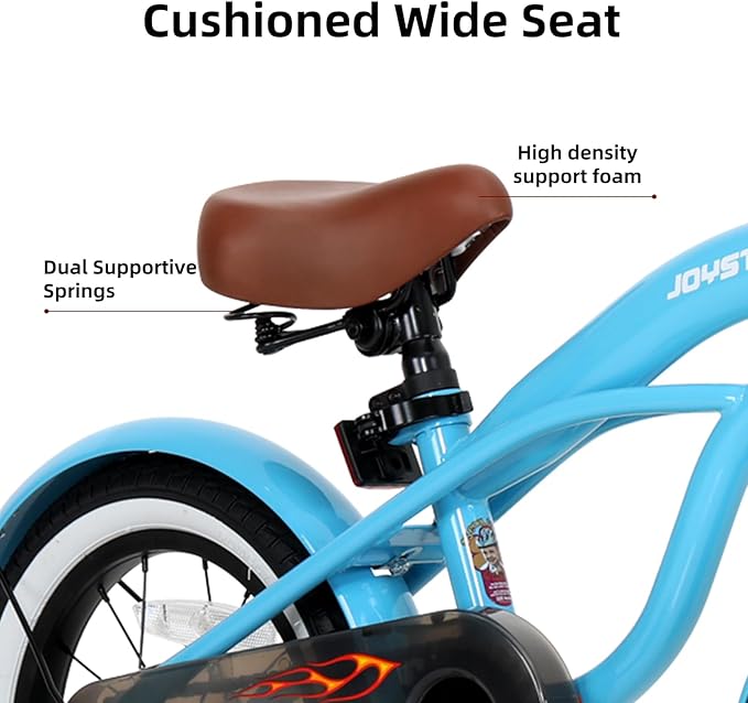 JOYSTAR 12 14 16 Inch Kids Cruiser Bike for Ages 2-7 Years Old Girls & Boys, Kids' Bike with Training Wheels, Coaster Brake, Adjustable Seat & Fenders, Child Bicycles