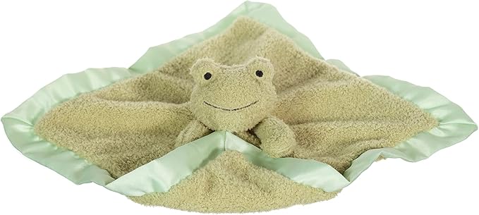 Apricot Lamb Luxury Snuggle Plush Cute Green Frog Infant Stuffed Animals Security Blanket Nursery Character Blanket (Green Frog, 14 Inches)