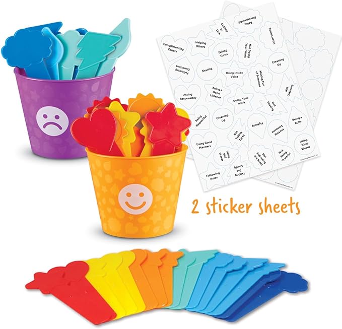 Learning Resources Good Behavior Buckets - Montessori Toys, Calm Down Corner Supplies, Social Emotional Learning Skills Games, Behavior Management Classroom Tools, Fine Motor Preschool, Kids Gifts