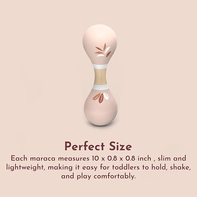 SPEEDY MONKEY Wooden Maracas for Kids | Colorful Maraca Musical Toy | FSC Certified Hand Percussion | Fiesta & Mexican Party Instrument for Toddlers, Pretend Play Rumba Shaker (Color May Vary)