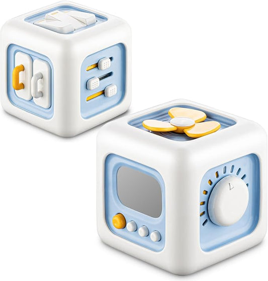 Busy Cube Toy for 1 Year Old, Montessori for 1+ Year Old, Travel Toys for Toddlers 1-3, Learning Fine Motor Skills| Birthday Gifts for 12 Months Stocking Stuffers