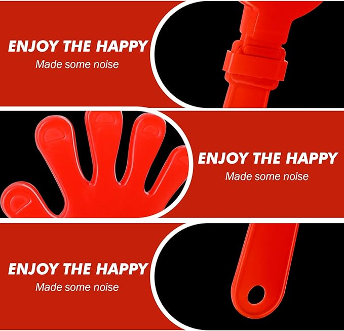 36 Pcs Hand Clappers Noisemakers 7.5 Inch Clappers Noisemakers Plastic Hand Clappers for Birthdays Game Football Sporting Events Cheers Supplies Dance Basketball Football Noisemakers（Red）