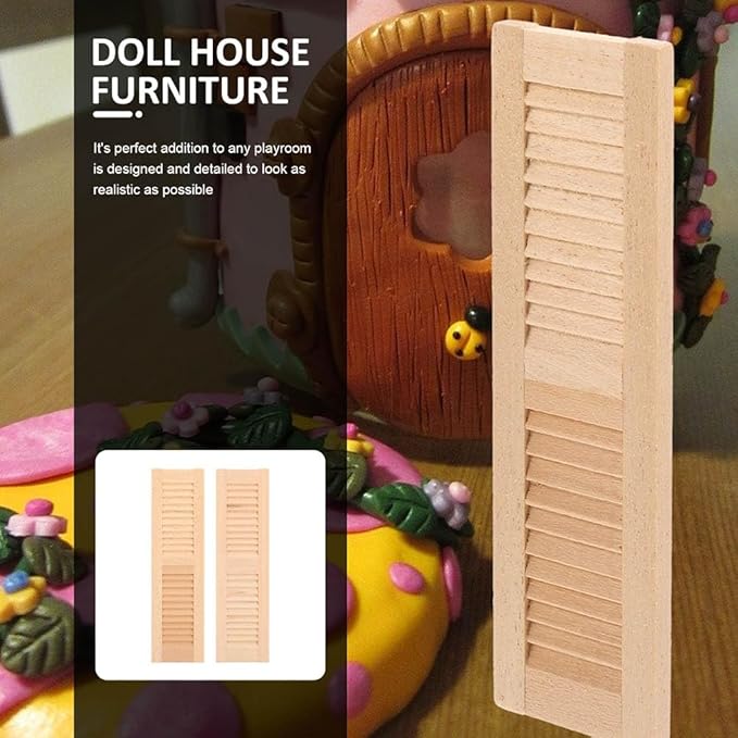 4pcs Miniature Shutters Window: 1:12 Scale Mini Window Shutter Dollhouse Window Shutter Model Tiny Shutters