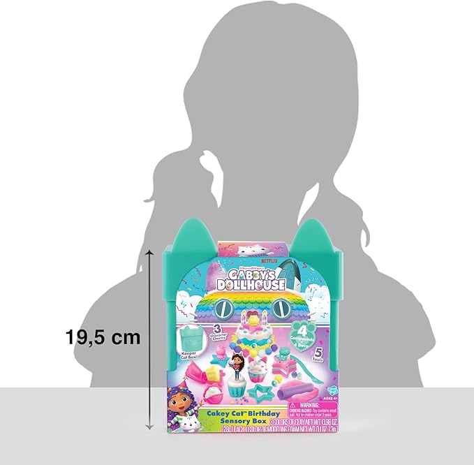 Canal Toys Gabby’s Dollhouse ™ Large Cakey Cat™ Birthday Sensory Box! Get Ready for a paw-Some Party by Sculpting Pretend Party Treats! Age 4+