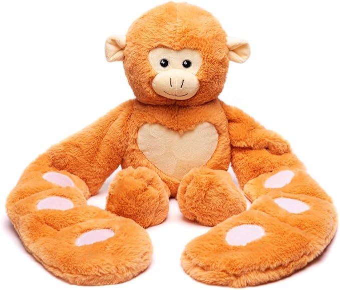 Plushland Original 5lbs Weighted Stuffed Animals Plush Toys with Long Arms, Giant Plushies Pillow Hugging Toy Gifts with Bean Bag for Kids and Adults (Monkey)