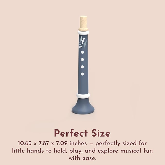 SPEEDY MONKEY Kids Wooden Trumpet for Kids | FSC Certified Piccolo Flute Musical Toy for Toddlers, Bugle Speaker Trumpet for Girls, Boys | Pretend Play Percussion Instruments (Color May Vary)