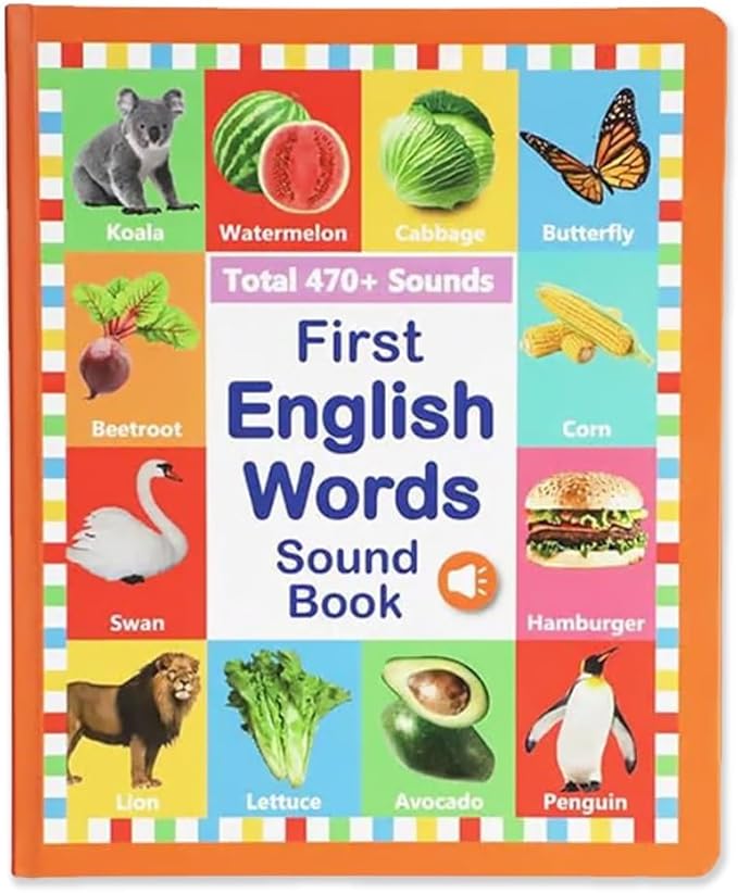 English Learning Sound Book for Kids – 470+ Words, 21 Themes with American Accent | Interactive Phonics & Vocabulary Learning Toy for Toddlers Ages 3-6 | Educational Gift for Preschoolers(3-6Y)