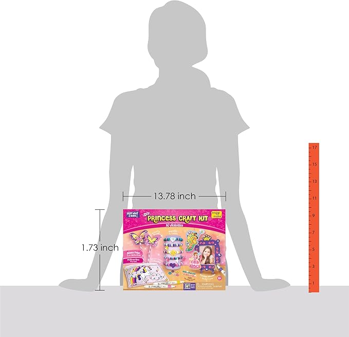Imagimake Princess Craft Kit | 10 Mess-Free DIY Activities | Bracelet Making Kit, Unicorn Pouch, Butterfly Wands & Photo Frame | Girls Toy Age 6-8 | Christmas Gifts Girls Ages 5,6,7,8,9,10,11,12 Years