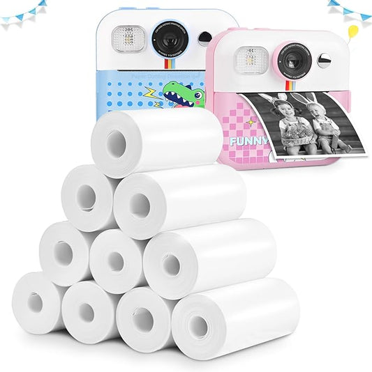 Thermal Paper, 10 Rolls Refill Print Paper for Kids Instant Print Camera, HD Photo Printing Paper Rolls for Most Kids Instant Camera, BPA Free