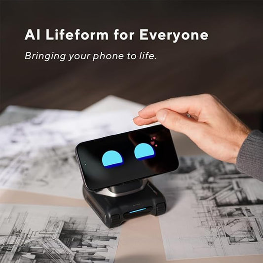 LOOI Robot-Space Black – AI Desktop Companion with Visual Understanding (Objects, People & Scenes), ChatGPT Voice Interaction, Memory, Personality, Gesture & Facial Control,10W Wireless Charging