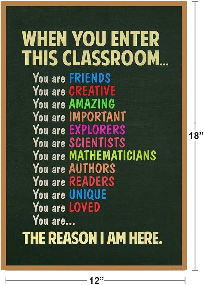 When You Enter This Classroom Poster For Affirmation Station Empowerment Wall Decor Must Haves Door Decorations Welcome Positive Poster For Teacher Expectations Cool Wall Art Print Poster 12x18