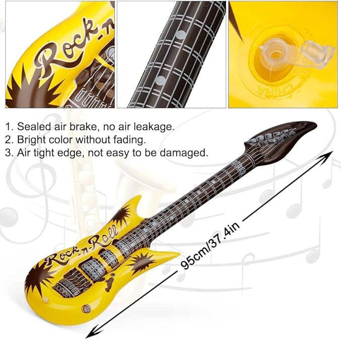 Inflatable Musical Balloons Photo Booth Props Guitar Christmas Halloween Decoration Saxophone Microphone Balloon Instrument Toys, Party Supplies Favors Decorations