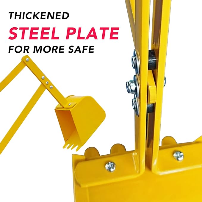 Sand Digger Sandbox Digger Toy, 360°Rotating Base, Sturdy Stable Steel Frame Structure-Metal Bucket, Kids Digger Excavator Digging Toys Excavator Ride on Beach Toys, Ideal for Sand Sandbox Beach Snow