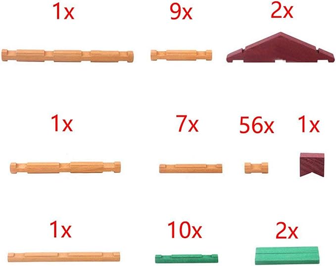 Joqutoys 90 Pcs Wood Building Blocks Toy for Toddlers, Classic Wooden Cabin Log Set Preschool Education Toy, Creative Construction Engineering Educational Toys for 3 4 5 6 Years Boys