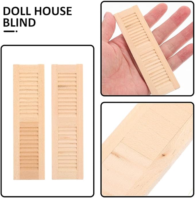 4pcs Miniature Shutters Window: 1:12 Scale Mini Window Shutter Dollhouse Window Shutter Model Tiny Shutters