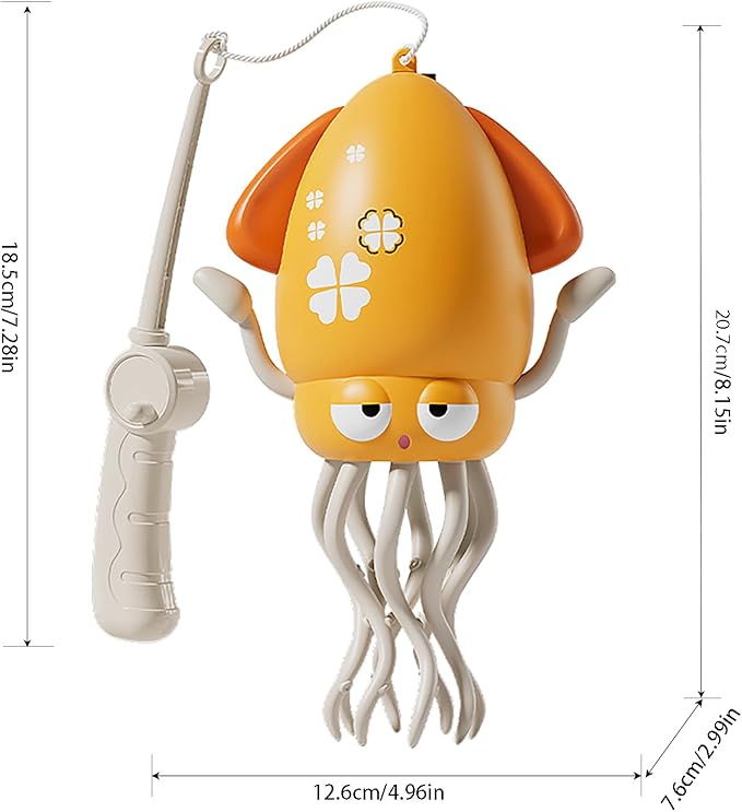 Electric Crawling Octopus Toy with LED Lights & Music, Smart Obstacle Avoidance, Interactive Auto-Dance Octopus for Gifts, Toddlers, Indoor Fun, Brings Endless Giggles (Yellow)