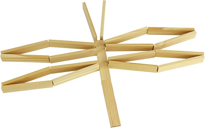 MindWare KEVA Junior Brain Builders Playset, 3D Puzzle Travel Game, 40 Wooden Building Block Challenges