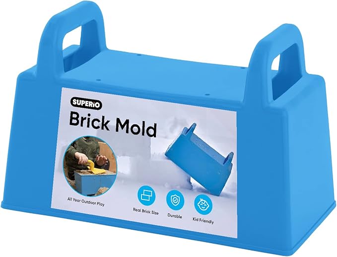 Superio Snow Brick Maker Igloo Fort Block Form Outdoor Winter Snow Toys Sand Castle Building Kit for Adults and Kids Sandbox, Beach, Sand Toys (Blue)